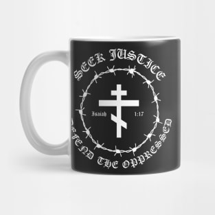 Isaiah 1:17 Seek Justice Defend The Oppressed Metal Hardcore Punk Pocket Mug